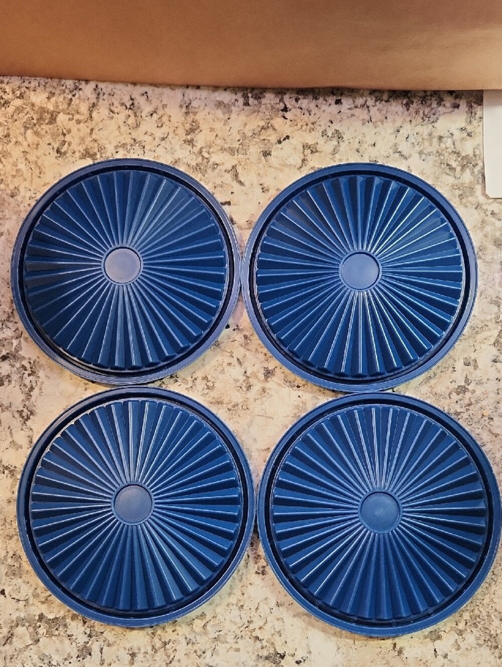 Vintage Tupperware Dark Blue Storage Canisters - Set of 4 - Picture 6 of 8